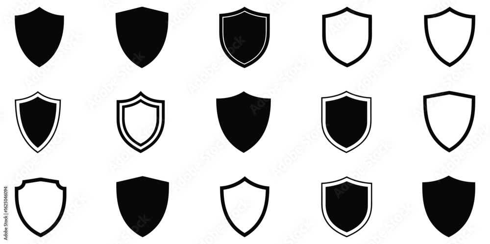 Poster security shield vector line icon set. security shield.shield check mark icon or security shield prot
