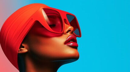 portrait of a woman with red lips