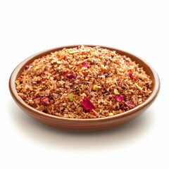 Chinese fried rice national cuisine dish isolated on white background