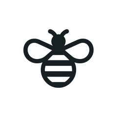 Minimalist illustration of a bee with clear lines and simple design, suitable for educational use