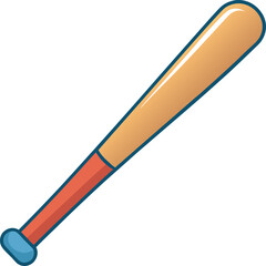 Cartoon Baseball Bat Vector Illustration Isolated on Beige Background for Sports and Game Design