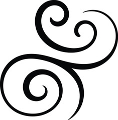 Obraz premium Elegant black swirl design, perfect for logos or graphic elements.