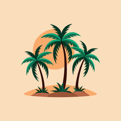Set of palm tree	