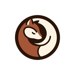 Stylized illustration of a fox in a circular design, symbolizing harmony and nature