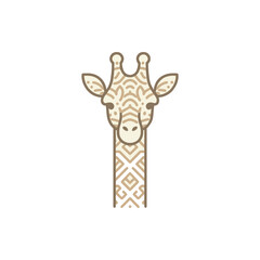 Stylized illustration of a giraffe's head with intricate patterns, suitable for artistic use