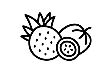 Obraz premium Colorful Tropical Fruit Assortment Pineapple Mango Papaya Watermelon Starfruit tropical fruits