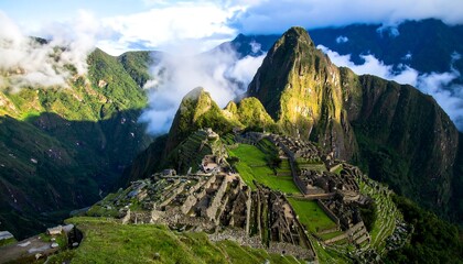 Naklejka premium Andean Mountains and Machu Picchu
