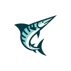 Stylized marlin fish illustration showcasing dynamic movement and aquatic energy