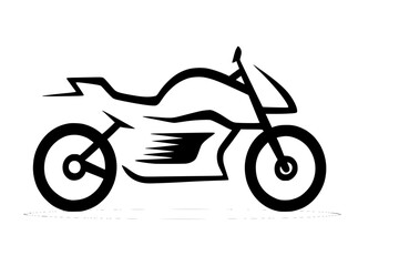 Fototapeta premium Black Minimalist Motorcycle Vector Illustration Isolated 