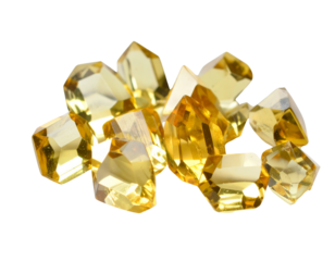 Cluster of Yellow Crystals with Sparkling Highlights and Shadow Base (2)
