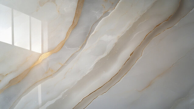 Polished Marble Slab with Elegant Veins