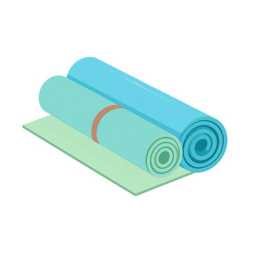 rolled yoga mats blue green clip art preview