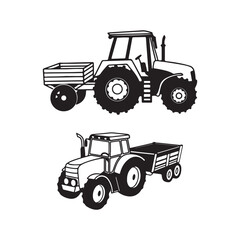 Farm Tractors with Trailers Agricultural Machinery