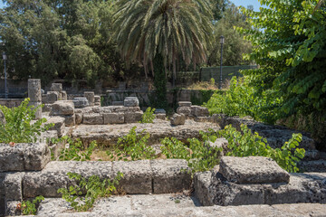 Temple of Aphrodite in Rhodes, Greece, a sandstone temple between the Great Harbour and Mandraki