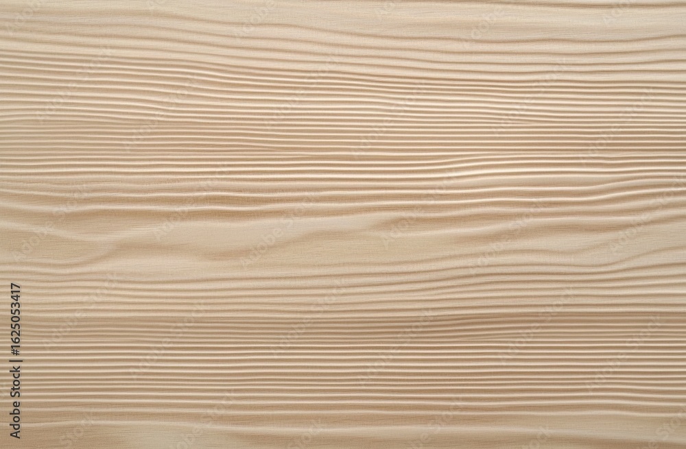 Poster a smooth, textured surface with subtle horizontal lines in light wood tones, creating a serene and n