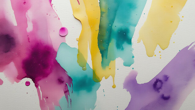 Colorful Watercolor Wash with Bleeding Edges