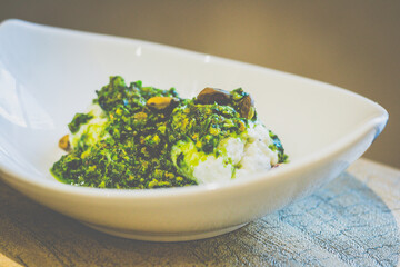 Ricotta Dumplings in Pistachio Pesto
Ricotta & Parmigiano cheese balls smothered in pistachio pesto sauce