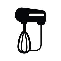 hand-mixer-silhouette-on-white-background