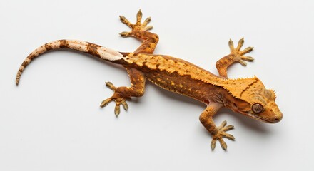 Naklejka premium Gecko reptile closeup on white background