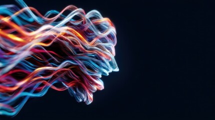 Dynamic and colorful light trails create a mesmerizing abstract display that captivates the viewer and evokes feelings of motion and creativity in space.