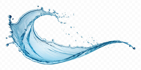 realistic 3d smooth liquid clean water splash in different color and curve style isolated on transparent background