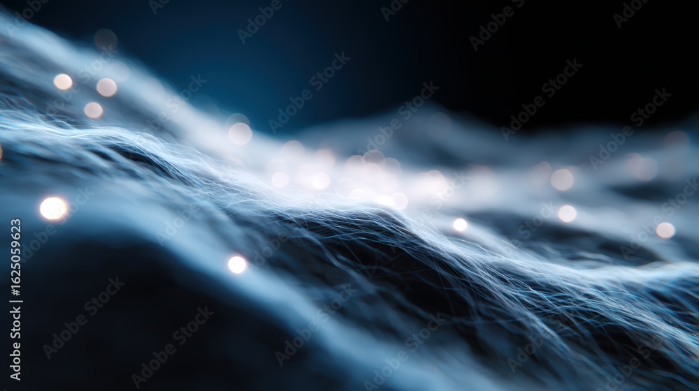 Aufkleber abstract background: flowing light particles forming a dynamic representation of online discussions 