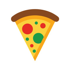 Pizza slice vector with white background cheesy fast food illustration for cafe and restaurant themes  