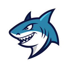 Obraz premium Shark head mascot logo with white background bold marine animal emblem for branding and events 