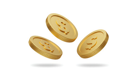 Golden Coins Flying Through Air Success Wealth Financial Prosperity Rich Luxury Fortune Money Investment Banking Business Growth Crypto Bitcoin Dollar Cent
