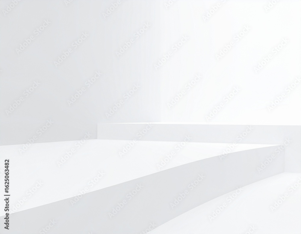 Aufkleber abstract white background of natural 3d architecture stone empty space platform
