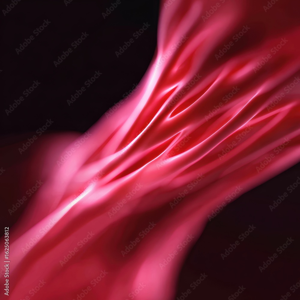 Poster abstract background: flowing light patterns forming a muscle structure, representing targeted exerci