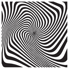 Black and white vector optical illusion background, hypnotic geometric lines, 3D effect, high contrast design