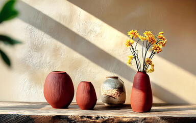 Wabi-Sabi Vases in Interior Still Life – Minimalist Beauty and Natural Imperfection, simplicity, imperfection, and organic beauty