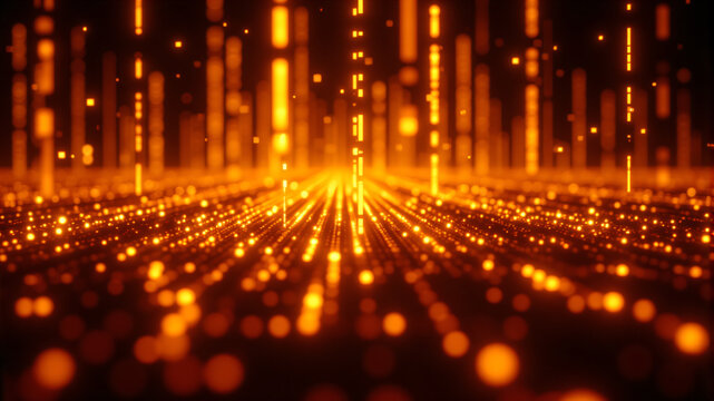 Futuristic Digital Data Stream Visualization