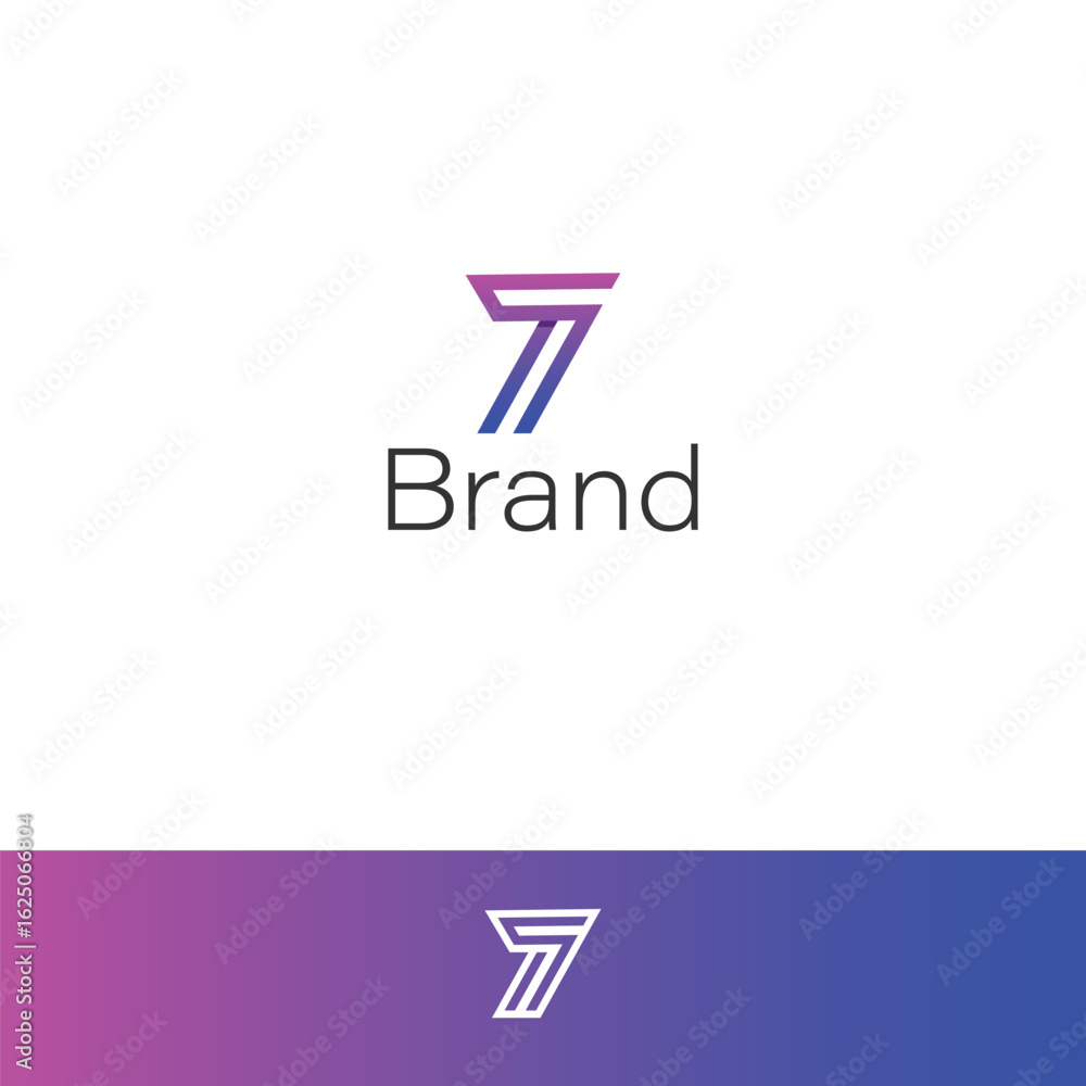 Poster linear number 7 or 77 monogram with two backgrounds.