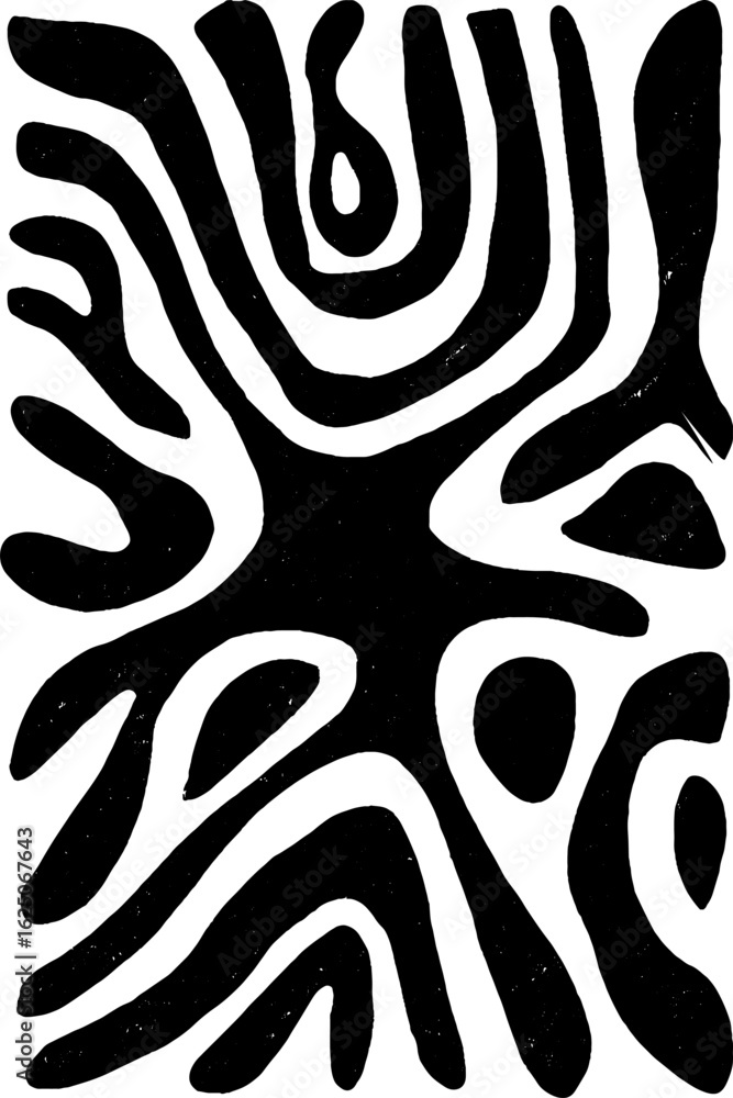Poster black and white abstract pattern inspired design for art projects and creative backgrounds