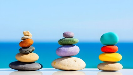 Stack of multi-colored pebbles