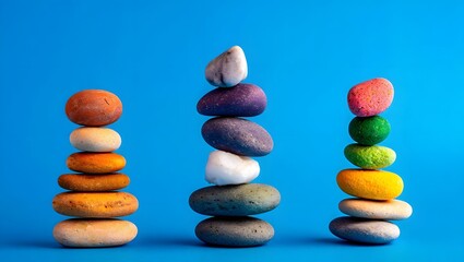 Stack of multi-colored pebbles