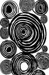 Dynamic black and white spiral pattern for modern design