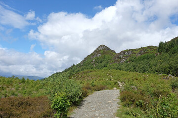 A path leading to the summit of Ben A’an, Loch Lomond and Trossachs National Park, Scotland, UK