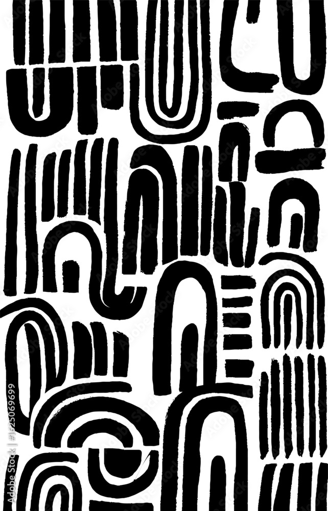 Poster abstract doorways and keyholes pattern for modern design projects