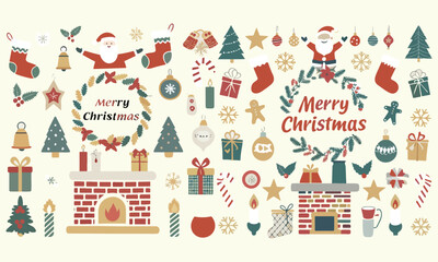 Christmas Clipart Collection &ndash; Festive Holiday Illustrations & Icon Set