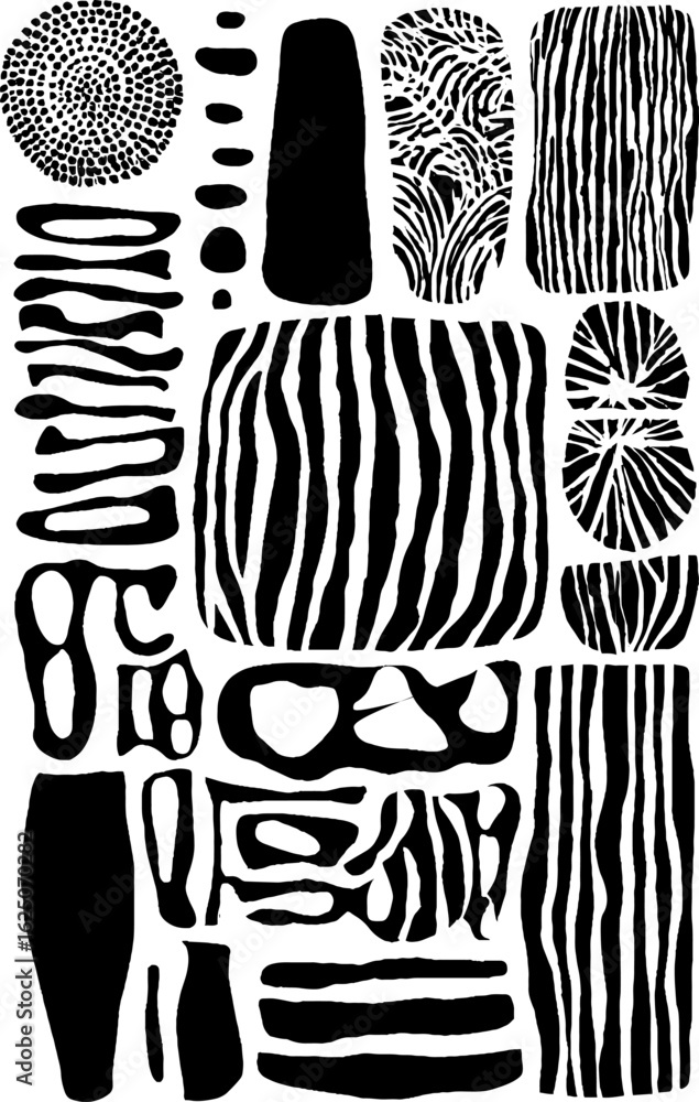 Poster artistic pattern of stylized bones and skeletal shapes for creative design projects
