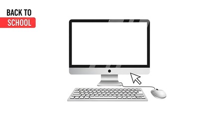 computer monitor and mouse