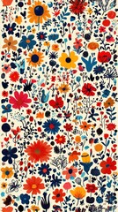 Obraz premium Vibrant Floral Tapestry: A Whimsical Garden of Blooms