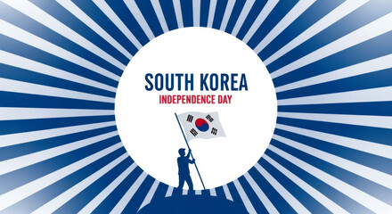 Celebrate south korea independence day with korean flag waving and patriotic background for national holiday