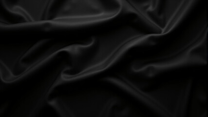 Obraz premium Elegant Black Satin Fabric for Fashion and Decor