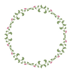 Round frame with flowers