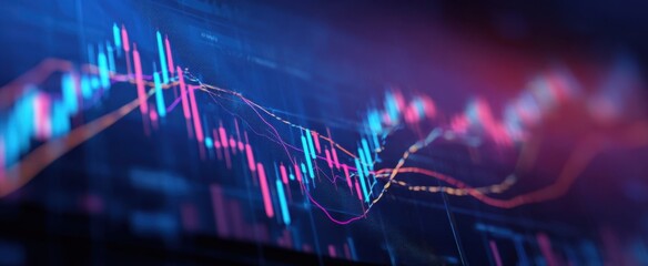 The dynamic stock market chart illustrating trends and fluctuations in trading data.