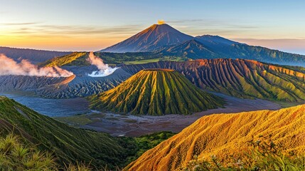 Fototapeta premium Majestic Sunrise over Bromo Tengger Semeru National Park